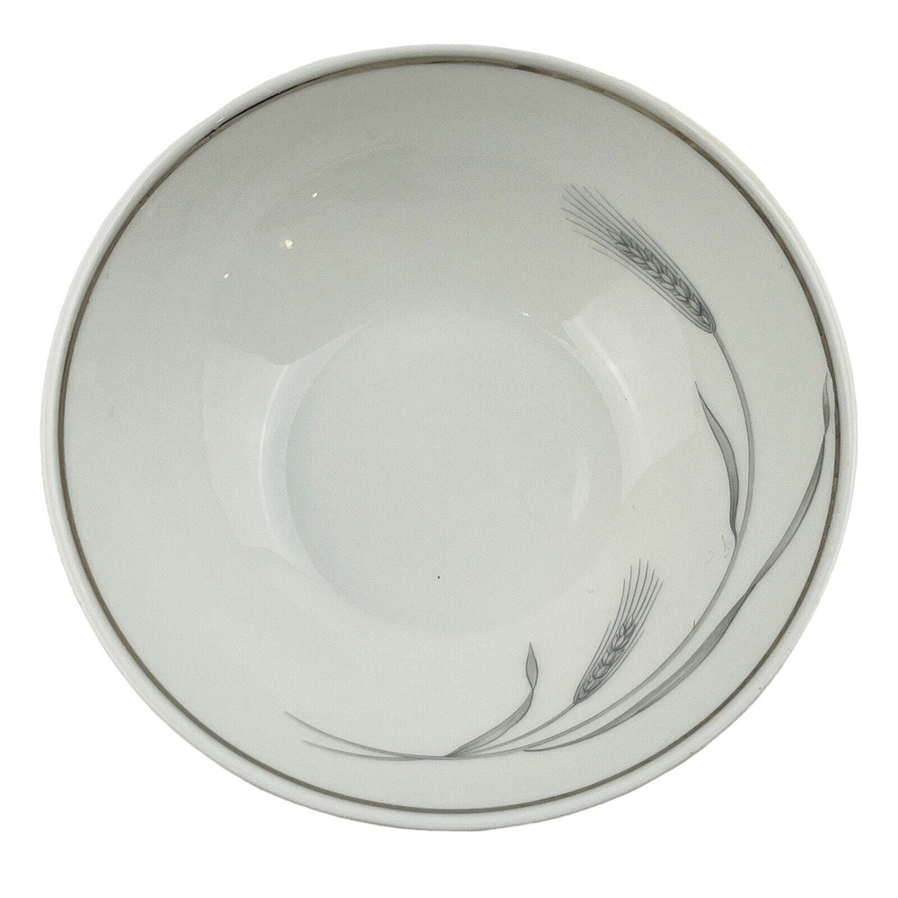 Johann Haviland Silver Wheat Dessert Bowl Fruit Sauce‎ Silver Rim 4.5"